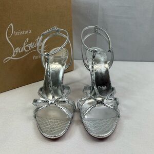 Christian Louboutin
Tangueva 100 Sandals In Silver Leather